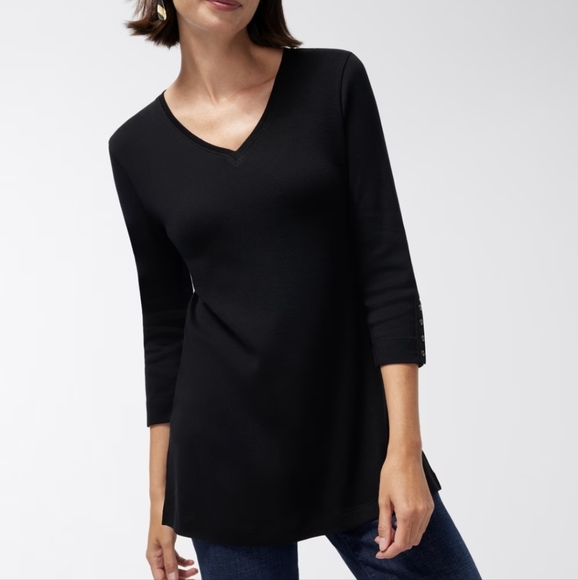 Chico's Tops - Chicos Pima Black Tunic